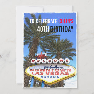 Invitation Fête d'anniversaire moderne artistique Las Vegas m