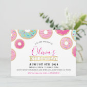 Invitation FÊTE D'ANNIVERSAIRE moderne beignets doux colorés (Debout devant)