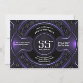 Invitation Fête d'anniversaire moderne Black Purple 55e (Devant)