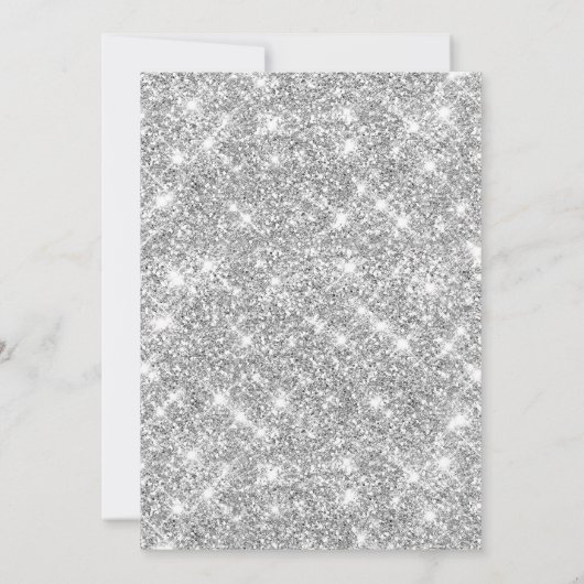 Invitation Fête d'anniversaire moderne Black Silver 70e (Dos)