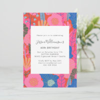 Fête d'anniversaire Moderne Bohème Rouge Floral 60