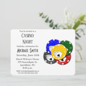 Invitation Fête d'anniversaire moderne Casino Poker Nuit (Debout devant)