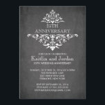 Invitation Fête d'anniversaire moderne Chalkboard<br><div class="desc">Belle invitation à la fête d'anniversaire de tableau noir avec une vintage feuille damassé blanc fleurit ensemble sur un arrière - plan de tableau noir moderne. Disponible dans notre boutique dans une large sélection de couleurs modernes et tendance. Les commandes sur mesure sont toujours les bienvenues ! Facile à personnaliser...</div>