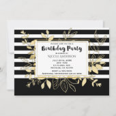 Invitation Fête d'anniversaire moderne de botanique de glamou (Devant)