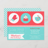 Invitation Fête d'anniversaire moderne de cuisson de cuisine (Devant / Derrière)