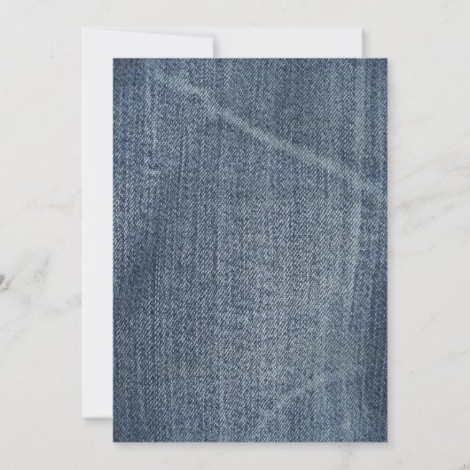 Invitation fête d'anniversaire moderne denim surprise (Dos)