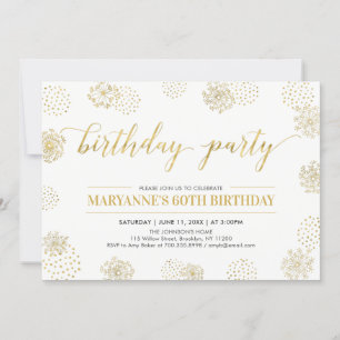 Invitation Fête d'anniversaire moderne et élégante 50e, 60e