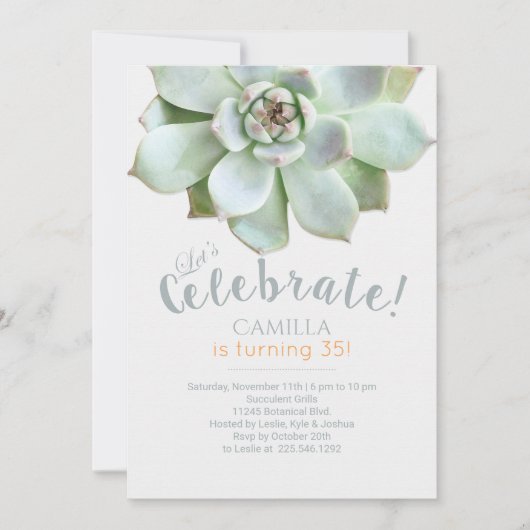 Invitation Fête d'anniversaire moderne et luxuriante (Devant)