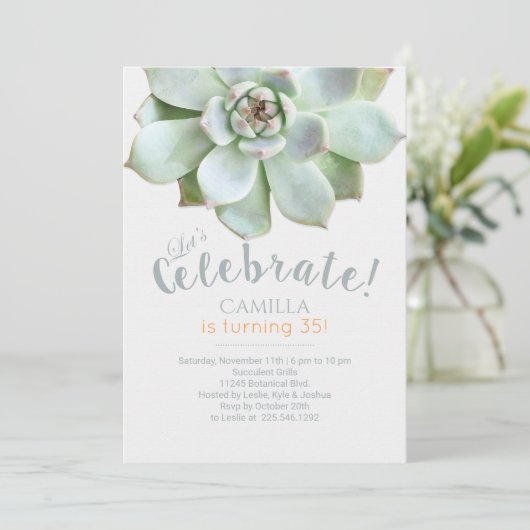 Invitation Fête d'anniversaire moderne et luxuriante (Debout devant)