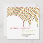 Invitation Fête d'anniversaire moderne incurvée colorée de (Devant)