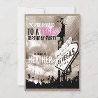 Fête d'anniversaire moderne Las Vegas sépia vintag