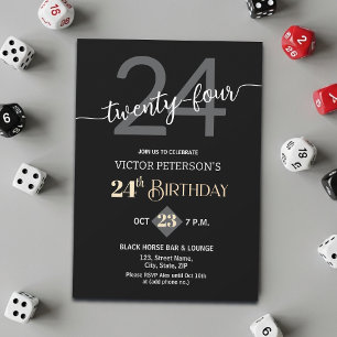 Invitation Fête d'anniversaire moderne minimaliste pour homme