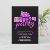 Invitation Fête d'anniversaire Moderne Neon Bowling Party Bas (Debout devant)