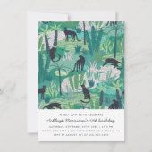 Invitation Fête d'anniversaire Moderne Panther Jungle (Devant)