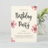 Invitation Fête d'anniversaire Moderne Plutôt Floral (Debout devant)