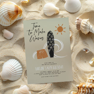 Invitation Fête d'anniversaire moderne pour adultes à la plag