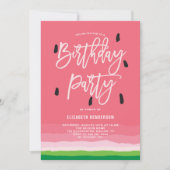 Invitation Fête d'anniversaire moderne Watermelon Gradient (Devant)