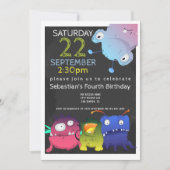 Invitation Fête d'anniversaire Monster Bash Personnalisée (Devant)