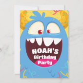 Invitation Fête d'anniversaire Monster pour tous les âges (Dos)