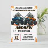 Invitation Fête d'anniversaire Monster Truck Jam (Debout devant)