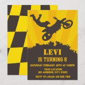 Invitation Fête d'anniversaire Motocross (Devant / Derrière)