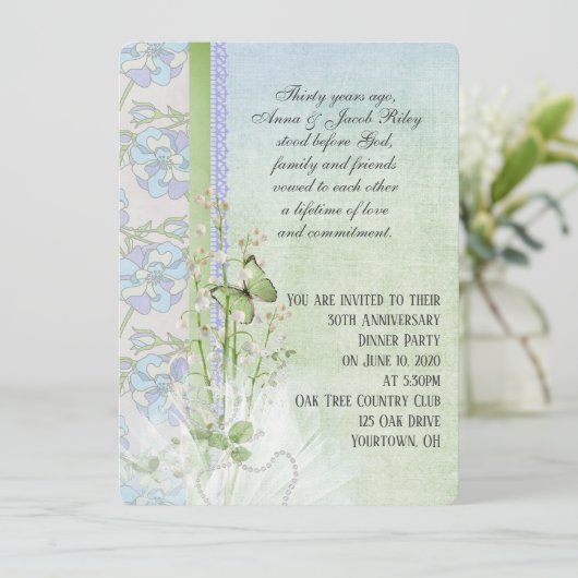 Invitation fête d'anniversaire muguet (Debout devant)