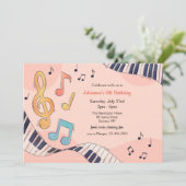 Invitation Fête d'anniversaire musicale (Debout devant)