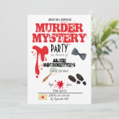 Invitation Fête d'anniversaire mystère de meurtre  (Debout devant)