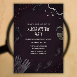 Invitation Fête d'anniversaire mystère de meurtre sur les lie