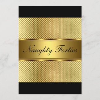 Invitation Fête d'anniversaire Naughty Forties Gold 2