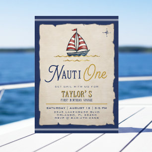 Invitation Fête d'anniversaire Nauti One voilier