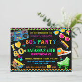 Invitation Fête d'anniversaire Neon 80's (Debout devant)