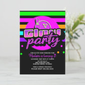 Invitation Fête d'anniversaire Neon Bowling Party Bash (Debout devant)