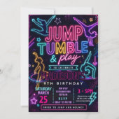 Invitation Fête d'anniversaire Neon Jump & Tumble (Devant)