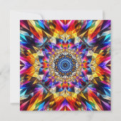 Invitation Fête d'anniversaire Néon Kaléidoscope (Dos)