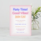 Invitation Fête d'anniversaire Neon Lights (Debout devant)