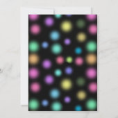 Invitation Fête d'anniversaire néon lumineux dans le noir (Dos)