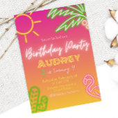 Invitation Fête d'anniversaire - Neon rose