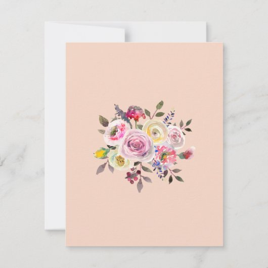 Invitation Fête d'anniversaire n'importe quel âge Fleurs aqua (Dos)