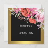 Invitation Fête d'anniversaire n'importe quel âge Fleurs Invi (Dos)
