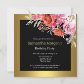 Invitation Fête d'anniversaire n'importe quel âge Fleurs Invi (Devant)