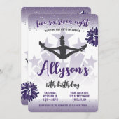 Invitation Fête d'anniversaire, n'importe quel âge pourpre (Devant / Derrière)