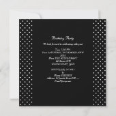 Invitation Fête d'anniversaire Noir Blanc Points Photo (Dos)