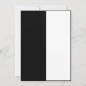 Invitation Fête d'anniversaire noir et blanc (Dos)