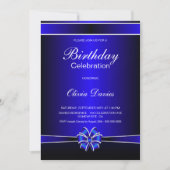 Invitation Fête d'anniversaire noir et bleu