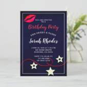 Invitation Fête d'anniversaire Noir Rouge (Debout devant)