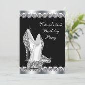 Invitation Fête d'anniversaire noire pour femmes (Debout devant)