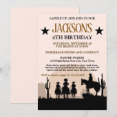 Invitation Fête d'anniversaire occidentale (Devant / Derrière)