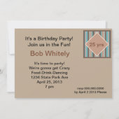 Invitation Fête d'anniversaire Ocean Blue Stripes (Dos)