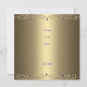 Invitation Fête d'anniversaire Or Violet Joyau (Dos)